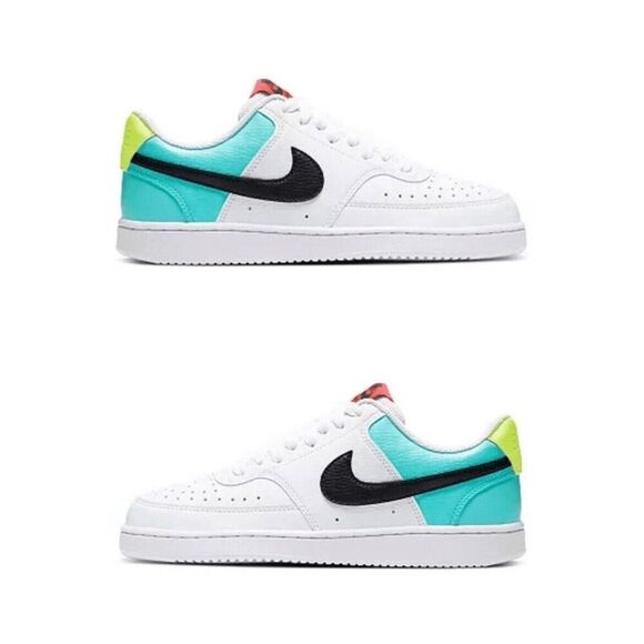 Nike Shoes - Nike Court Vision Low Top Women Sz 7.5 Shoes CZ9352-100 Teal White Black Yellow